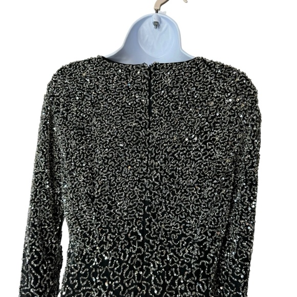 Retrofete NEW Nikki Sequins Long Sleeve Black Cocktail Party Mini Dress Size L - Picture 9 of 12